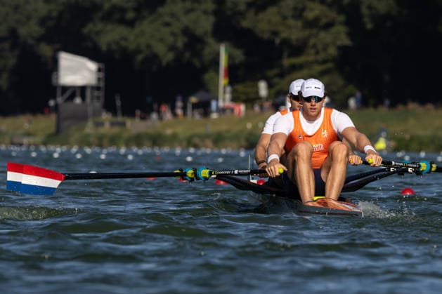 RECORD DATE NOT STATED 24th August 2026; Bosbaan, Amsterdam, Holland, Netherlands; 2026 World Rowing Championships, Day One; Heat Race; Netherlands Mens Double Sculls (M2x) with Melvin Twellaar and Simon van Dorp AnthonyxBenoit