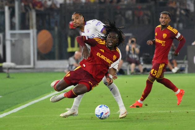 IPA87771061 - Roma s Manu Kone during the 2026–2027 Enilive Serie A match between AS Roma and ACF Fiorentina at the Olympic Stadium in Rome on August 24, 2026.  Copyright: xFabrizioxCorradetti IPAxSportx xx 87771061