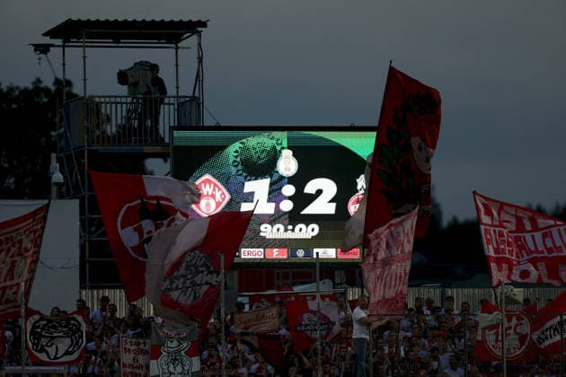 24.08.2026, Herren, Fussball, Saison 2026 2027, DFB-Pokal, 1. Runde: FC Wuerzburger Kickers - 1. FC Koeln Infotafel, Endstand, DFL DFB REGULATES PROHIBIT ANY USE OF PHOTOGRAPHS AS IMAGE SEQUENCES AND OR QUASI-VIDEO Wuerzburg FLYERALARM Arena Bayern Deutschland *** August 24, 2026, Men s Soccer, 2026–2027 Season, DFB Cup, 1st Round: FC Würzburger Kickers vs. 1. FC Köln, Scoreboard, Final Score. DFL and DFB regulations prohibit any use of photographs as image sequences and or quasi-video. Würzburg FLYERALARM Arena, Bavaria, Germany
