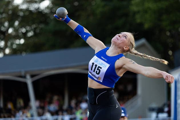 260824 Jonna Lundgren, Skruvs IF, tävlar i damernas kula under friidrottstävlingen i Folksam Grand Prix den 24 augusti 2026 i Göteborg. *** August 24, 2026: Jonna Lundgren of Skruvs IF competes in the women s shot put at the Folksam Grand Prix track and field meet on August 24, 2026, in Gothenburg  Copyright: MICHAELxERICHSEN BB260824MI057