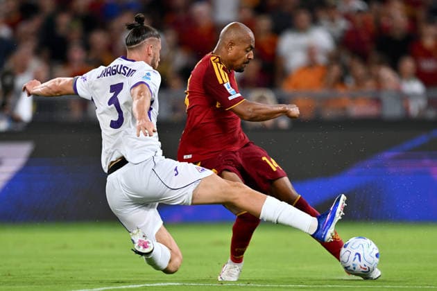 Dc Roma 24 08 2026 - campionato di calcio serie A Roma-Fiorentina foto Domenico CippitelliImage nella foto: gol Donyell Malen 