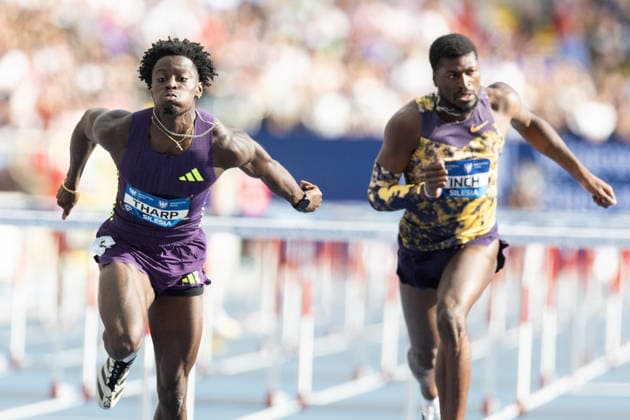 Wanda Diamond League - Silesia Kamila Skolimowska Memorial 2026 Ja Kobe Tharp, Cordell Tinch during Wanda Diamond League - Silesia Kamila Skolimowska Memorial 2026 in Chorzow, Poland, on August 23, 2026 Chorzow Poland  Copyright: xFotoxOlimpikx originalFilename:jastrzebowski-wandadia260824_npCHl.jpg