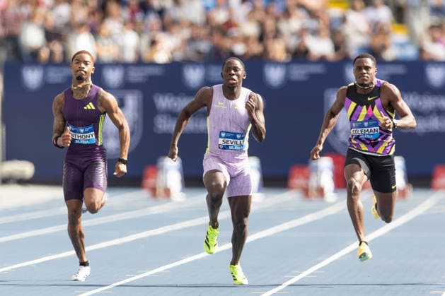 Wanda Diamond League - Silesia Kamila Skolimowska Memorial 2026 Jordan Anthony, Oblique Seville, Christian Coleman during Wanda Diamond League - Silesia Kamila Skolimowska Memorial 2026 in Chorzow, Poland, on August 23, 2026 Chorzow Poland  Copyright: xFotoxOlimpikx originalFilename:jastrzebowski-wandadia260824_npLMV.jpg