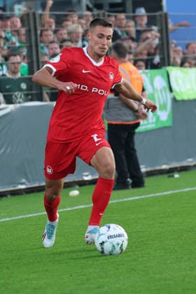 BERLIN, GERMANY - AUGUST 24: Kilian Fischer (Wolfsburg, 2), during the DFB Cup DFB Pokal match (Round 1) between DFB-Pokal: VSG Altglienicke - VfL Wolfsburg at Stadion auf dem Wurfplatz (Amateurstadion im Olympiapark) on August 24, 2026 in Berlin, Germany. DFL REGULATIONS PROHIBIT ANY USE OF PHOTOGRAPHS AS IMAGE SEQUENCES AND OR QUASI-VIDEO. Berlin Germany Copyright: xO.Frankex
