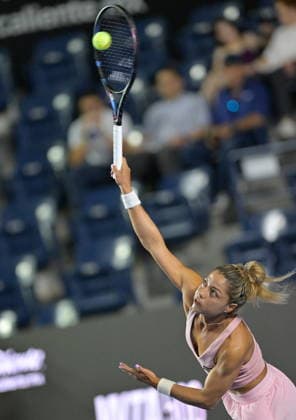 Monterrey Open tennis tournament Renata Zarazua of Mexico in action against Clara Tauson of Denmark during their round of 32 tennis match at the Monterrey Open tennis tournament in Monterrey, Mexico, 24 August 2026. Monterrey Mexico  Copyright: xMIGUELSIERRAx
