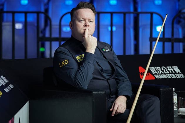 WUHAN, CHINA - AUGUST 25: Shaun Murphy of England reacts in the third round match against Pang Junxu of China on day 3 of Wuhan Open 2026 at the Optics Valley Gymnasium of Huazhong University of Science and Technology on August 25, 2026 in Wuhan, Hubei Province of China.  Copyright: xTaixChengzhex 111662030995