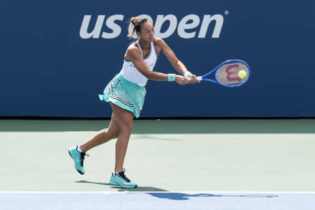 2026 US Open Championship NEW YORK, UNITED STATES - AUGUST 24: Qinwen Zheng returns ball during a women s qualifying singles match 1st round of the 2026 US Open Championship at USTA Billie Jean King National Tennis Center on August 24, 2026 in Flushing, NY. Qinwen Zheng won in straight sets. Lev Radin Anadolu New york United States. Editorial use only. Please get in touch for any other usage.  Copyright: x2026xAnadoluxLevxRadinx