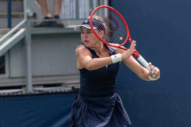 2026 US Open Championship NEW YORK, UNITED STATES - AUGUST 24: Kayla Day returns ball during a women s qualifying singles match 1st round of the 2026 US Open Championship at USTA Billie Jean King National Tennis Center on August 24, 2026 in Flushing, NY. Kayla Day lost in straight sets. Lev Radin Anadolu New york United States. Editorial use only. Please get in touch for any other usage.  Copyright: x2026xAnadoluxLevxRadinx