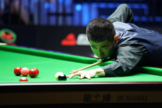 WUHAN, CHINA - AUGUST 25: Yao Pengcheng of China plays a shot in the third round match against Ronnie O Sullivan of England on day 3 of Wuhan Open 2026 at the Optics Valley Gymnasium of Huazhong University of Science and Technology on August 25, 2026 in Wuhan, Hubei Province of China.  Copyright: xTaixChengzhex 111662071792