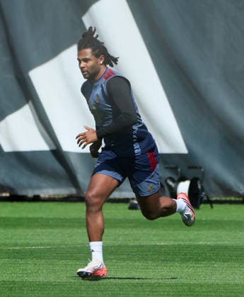 24.08.2026, FC Bayern Training, Fussball Muenchen, im Bild: Serge Gnabry (FC Bayern Muenchen) *** August 24, 2026, FC Bayern Training, Soccer, Munich, Pictured: Serge Gnabry, FC Bayern Munich
