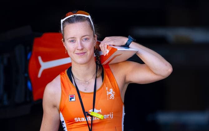 AMSTERDAM - Benthe Boonstra on the second day of the World Rowing Championships at the Bosbaan in the Amsterdam Forest. IRIS VAN DEN BROEK ANP xVIxANPxSportx xxANPxIVx 566240245 originalFilename: 566240245.jpg