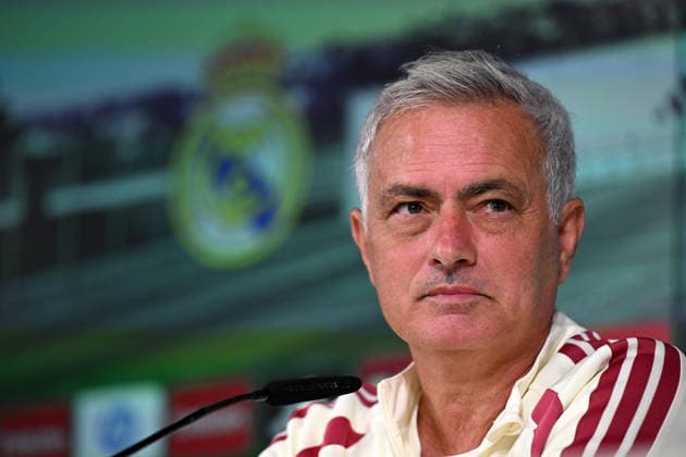 Real Madrid head coach Jose Mourinho MADRID, SPAIN - AUGUST 25: Real Madrid head coach Jose Mourinho answers questions during a press conference, PK, Pressekonferenz at the Valdebebas training complex in Madrid, Spain, on August 25, 2026. The team completed their final training session at the facility ahead of their upcoming opening match of the La Liga season against Real Sociedad. Burak Akbulut Anadolu Madrid Spain. Editorial use only. Please get in touch for any other usage.  Copyright: x2026xAnadoluxBurakxAkbulutx