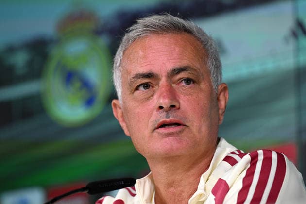 Real Madrid head coach Jose Mourinho MADRID, SPAIN - AUGUST 25: Real Madrid head coach Jose Mourinho answers questions during a press conference, PK, Pressekonferenz at the Valdebebas training complex in Madrid, Spain, on August 25, 2026. The team completed their final training session at the facility ahead of their upcoming opening match of the La Liga season against Real Sociedad. Burak Akbulut Anadolu Madrid Spain. Editorial use only. Please get in touch for any other usage.  Copyright: x2026xAnadoluxBurakxAkbulutx