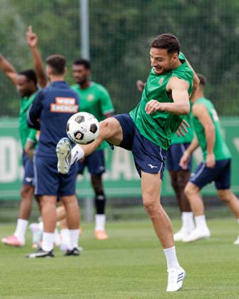 SOCCER - UEFA ECL, Rapid vs Hearts VIENNA,AUSTRIA,25.AUG.26 - SOCCER - UEFA Conference League, play-off, SK Rapid Wien vs Heart of Midlothian FC, preview, training Rapid. Image shows Ercan Kara (Rapid).  GEPAxpictures xArminxRauthner