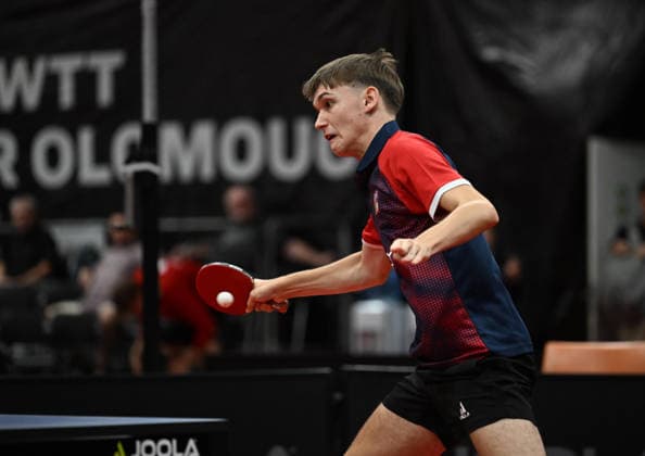 MenÂ s Singles, group 7 of Table tennis, Tischtennis during the WTT Feeder Olomouc, Czech Republic, August 25, 2026. Pictured Jindrich Moravek of Czech Republic. (CTKxPhoto LudekxPerina) CTKPhotoP2026082503460  CTKPhotoP2026082503460