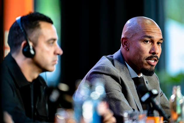 ZEIST KNVB director Nigel de Jong during the press conference, PK, Pressekonferenz for Xavi Hernandez at the KNVB Campus on 25 August 2026 in Zeist, the Netherlands. (Photo by DeFodi Images) - *** ZEIST KNVB director Nigel de Jong during the press conference for Xavi Hernandez at the KNVB Campus on August 25, 2026, in Zeist, the Netherlands. Photo by DeFodi Images