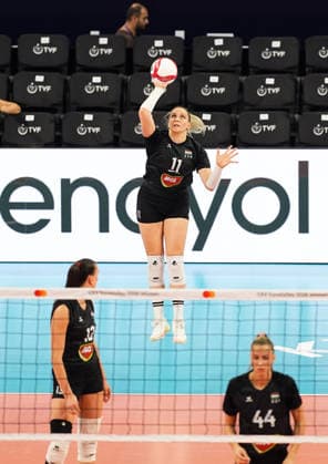 Hungary v Germany - CEV EuroVolley 2026 ISTANBUL, TURKIYE - AUGUST 25: Reka Bozoki-Szedmak (11) of Hungary in action during the CEV EuroVolley 2026 Women Group A match between Hungary and Germany at Sinan Erdem Sports Hall, on August 25, 2026 in Istanbul, Turkiye. Esra Bilgin Anadolu Istanbul Turkey. Editorial use only. Please get in touch for any other usage.  Copyright: x2026xAnadoluxEsraxBilginx