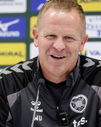 SOCCER - UEFA ECL, Rapid vs Hearts VIENNA,AUSTRIA,25.AUG.26 - SOCCER - UEFA Conference League, play-off, SK Rapid Wien vs Heart of Midlothian FC, preview, press conference, PK, Pressekonferenz Hearts. Image shows head coach Wouter Vrancken (Hearts).  GEPAxpictures xArminxRauthner