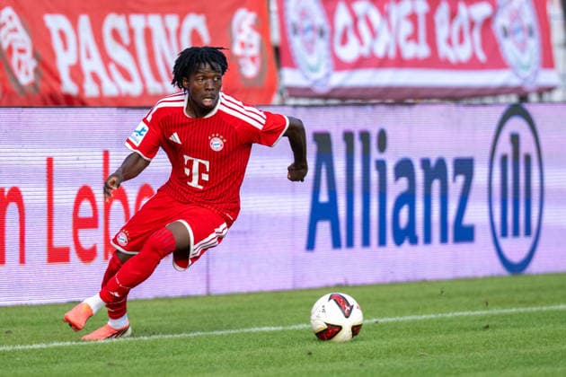 Oluwaseyi Wilson 7 (FC Bayern Muenchen Amatuere), FC Bayern II vs. FC Memmingen, Fussball, Regionalliga Bayern, 5. Spieltag, 25.08.2026 DFB regulations prohibit any use of photographs as image sequences and or quasi-video Muenchen Bayern Deutschland *** Oluwaseyi Wilson 7, FC Bayern Munich Amateurs, FC Bayern II vs. FC Memmingen, Soccer, Bavarian Regional League, Matchday 5, August 25, 2026. DFB regulations prohibit any use of photographs as image sequences and or quasi-video. Munich, Bavaria, Germany Copyright: xkolbert-press UlrichxGamelx