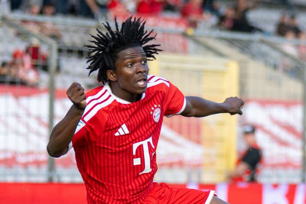 Oluwaseyi Wilson 7 (FC Bayern Muenchen Amatuere), FC Bayern II vs. FC Memmingen, Fussball, Regionalliga Bayern, 5. Spieltag, 25.08.2026 DFB regulations prohibit any use of photographs as image sequences and or quasi-video Muenchen Bayern Deutschland *** Oluwaseyi Wilson 7, FC Bayern Munich Amateurs, FC Bayern II vs. FC Memmingen, Soccer, Bavarian Regional League, Matchday 5, August 25, 2026. DFB regulations prohibit any use of photographs as image sequences and or quasi-video. Munich, Bavaria, Germany Copyright: xkolbert-press UlrichxGamelx