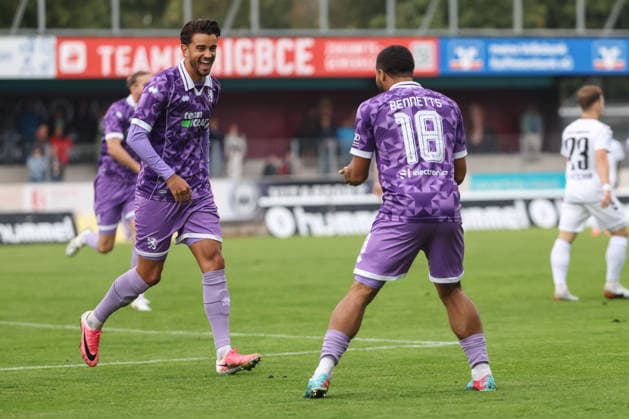 Toto-Pokal; SV Wacker Burghausen - FC Ingolstadt 04; Fredrik Carlsen (8, FCI) Schuß Tor Jubel Treffer 1:0 in der ersten Minute Keanan Bennetts (18 FCI) Toto-Pokal - SV Wacker Burghausen - FC Ingolstadt 04 Saison 2026 2027 *** Toto Cup: SV Wacker Burghausen vs. FC Ingolstadt 04; Fredrik Carlsen 8, FCI Shot Goal Celebration Goal 1–0 in the first minute Keanan Bennetts 18 FCI Toto Cup SV Wacker Burghausen FC Ingolstadt 04 2026–2027 Season