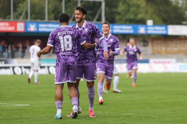 Toto-Pokal; SV Wacker Burghausen - FC Ingolstadt 04; Fredrik Carlsen (8, FCI) Schuß Tor Jubel Treffer 1:0 in der ersten Minute Keanan Bennetts (18 FCI) Toto-Pokal - SV Wacker Burghausen - FC Ingolstadt 04 Saison 2026 2027 *** Toto Cup: SV Wacker Burghausen vs. FC Ingolstadt 04; Fredrik Carlsen 8, FCI Shot Goal Celebration Goal 1–0 in the first minute Keanan Bennetts 18 FCI Toto Cup SV Wacker Burghausen FC Ingolstadt 04 2026–2027 Season