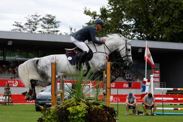 Gijon International Show Jumping Competition -CSI2* - August 25, 2026 Ricardo Jurado rides on Tripeo JR during the Faults & Times Jumping CSI 2* at Las Mestas on August 25, 2026 in Gijon, Spain Gijon Asturias Spain  Copyright: xDavidxFernandezx originalFilename:fern__ndez-gijonint260825_npCJ9.jpg
