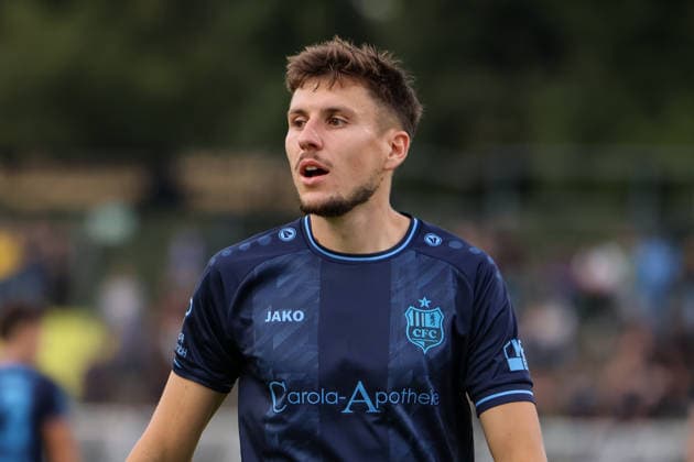 Deutschland: Regionalliga Nordost 2026 2027, 6. Spieltag, 1.FC Lokomotive Leipzig - Chemnitzer FC, Bruno-Plache-Stadion (Leipzig): Tobias Robert Stockinger (Chemnitzer FC, 7) Freisteller *** Germany Regional League Northeast 2026–2027, Matchday 6, 1 FC Lokomotive Leipzig vs. Chemnitzer FC, Bruno Plache Stadium, Leipzig; Tobias Robert Stockinger, Chemnitzer FC; 7 substitutes Copyright: xLucasxWalterx