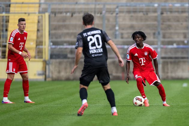 Oluwaseyi Wilson 7 (FC Bayern Muenchen Amatuere), FC Bayern II vs. FC Memmingen, Fussball, Regionalliga Bayern, 5. Spieltag, 25.08.2026 DFB regulations prohibit any use of photographs as image sequences and or quasi-video Muenchen Bayern Deutschland *** Oluwaseyi Wilson 7 FC Bayern Munich Amateurs, FC Bayern II vs. FC Memmingen, Soccer, Bavarian Regional League, Matchday 5, August 25, 2026. DFB regulations prohibit any use of photographs as image sequences and or quasi-video. Munich, Bavaria, Germany Copyright: xkolbert-press UlrichxGamelx