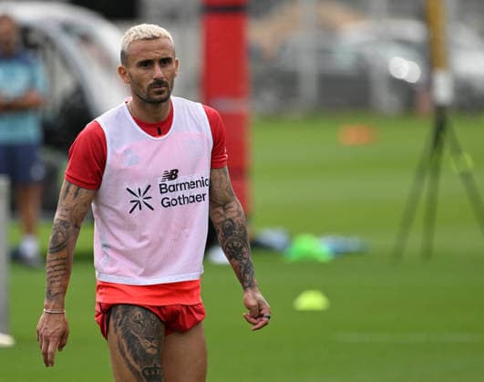 25.08.2026, xophax, Fussball 1.Bundesliga, Bayer 04 Leverkusen , Training , Saison 2026 2027. Aleix Garcia ( Bayer 04) Leverkusen *** August 25, 2026, xophax, Soccer, Bundesliga 1, Bayer 04 Leverkusen, Practice, 2026–2027 Season, Aleix Garcia, Bayer 04 Leverkusen