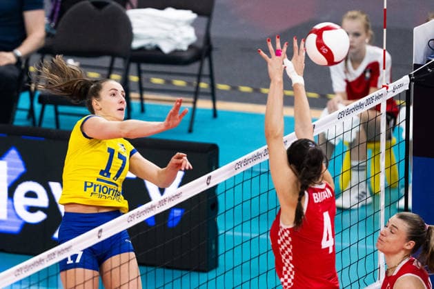 260825 Anna Haak of Sweden during the CEV EuroVolley 2026 group stage volleyball match between Sweden and Croatia on August 25, 2026 in Gothenburg. Photo: Mathias Bergeld BILDBYRAN kod MB MB1406 volleyboll volleyball cev eurovolley 2026 volleyboll-em sverige croatia sweden day 5 dam bbeng kroatien women kvinner *** August 25, 2026: Anna Haak of Sweden during the CEV EuroVolley 2026 group stage volleyball match between Sweden and Croatia on August 25, 2026 in Gothenburg. Photo by Mathias Bergeld, BILDBYRAN, code MB MB1406. volleyball, CEV EuroVolley 2026, European Volleyball Championship, Sweden, Croatia, Day 5, women’s volleyball, Croatia, women  Copyright: MATHIASxBERGELD BB260825MB020