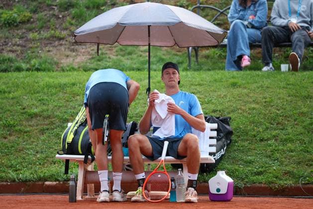 im Bild, Tom Bittner (GER), Alec Beckley (ZAF) Vasilios Caripi (ZAF) vs. Tom Bittner (GER) Noah Thurner (GER), ATP, Tennis Herren Challenger Schwaben Open, Herren, Doppel, Tennis, Achtelfinale, 25.08.2026 Augsburg Bayern Deutschland *** Pictured: Tom Bittner (GER), Alec Beckley (ZAF), Vasilios Caripi (ZAF) vs. Tom Bittner (GER), Noah Thurner (GER), ATP Challenger Schwaben Open, Men s Doubles, Tennis, Round of 16, August 25, 2026, Augsburg, Bavaria, Germany Copyright: xkolbert-press ChristianxKolbertx