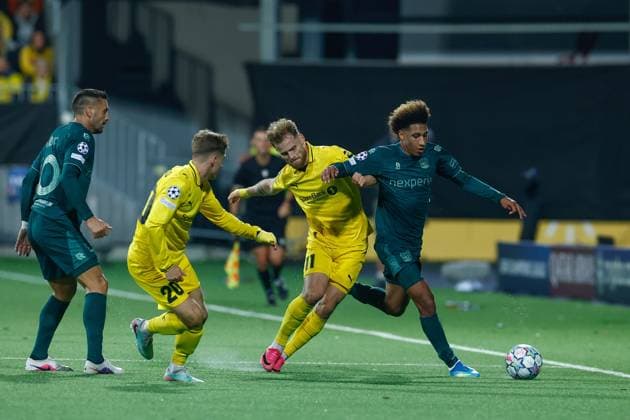 BODO , 25-08-2026 , Aspmyra Stadion , Champions League , knockout phase match 2 of 2 , season 2026 2027 , Bodo Glimt - NEC , picture shows NEC Nijmegen player Noe Lebreton Bodo Glimt - NEC  x206045468x Copyright: