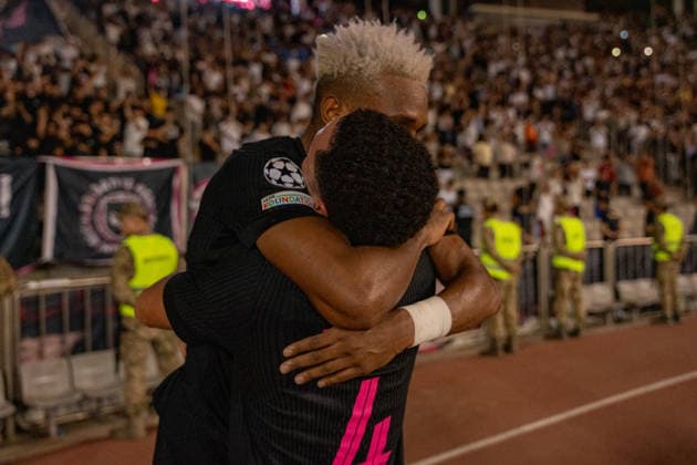 Joy Lance Mickels celebrating after scoring final goal seen during UEFA Champions League 26 27 4th qualifying round 2ed leg match between teams of Sabah FK and Hapoel Beer Sheva (Lukasz Germaniuk Ball Raw Images) Baku Tofiq Bahramov Stadium Azerbaijan Copyright: xLukaszxGermaniukx GER_SABvHBS-7