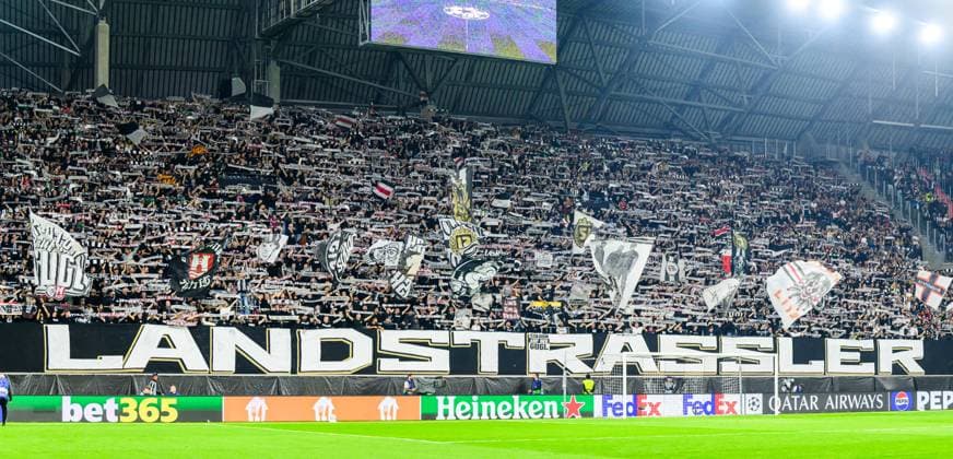 SOCCER - UEFA CL, LASK vs Celtic LINZ,AUSTRIA,25.AUG.26 - SOCCER - UEFA Champions League, play-off, Linzer ASK vs Celtic Glasgow. Image shows the fans of LASK.  GEPAxpictures xChristianxMoser