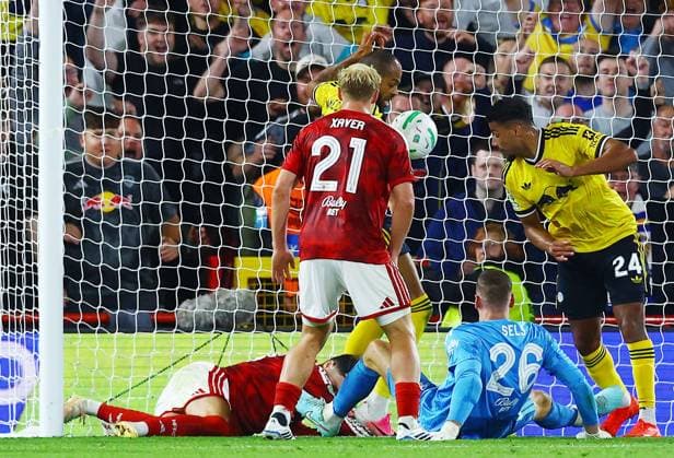 Neco Williams of Nottingham Forest scores an own goal 0-2 Nottingham Forest v Leeds United, EFL Carabao Cup, Second Round, Football, City Ground, Nottingham, UK - 25 Aug 2026Nottingham City Ground United Kingdom EDITORIAL USE ONLY No use with unauthorised audio, video, data, fixture lists, club league logos or live services. Online in-match use limited to 120 images, no video emulation. No use in betting, games or single club league player publications. Copyright: xMattxWest Shutterstockx 17115032ay