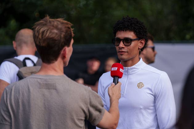 Eröffnung Basketball-Court Lietzenseepark - Orlando Magic Deutschland Sommer Tour 2026 Simon Dube Paul im Interview am 25.08.2026 im Lietzenseepark, Berlin Berlin Lietzenseepark Berlin Deutschland