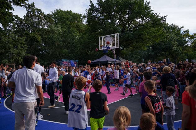 Eröffnung Basketball-Court Lietzenseepark - Orlando Magic Deutschland Sommer Tour 2026 Neu gestalteter Basketball-Court, aufgenommen zur Eröffnung am 25.08.2026 im Lietzenseepark, Berlin Berlin Lietzenseepark Berlin Deutschland