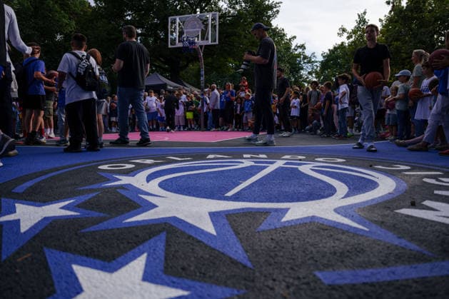 Eröffnung Basketball-Court Lietzenseepark - Orlando Magic Deutschland Sommer Tour 2026 Neu gestalteter Basketball-Court, aufgenommen zur Eröffnung am 25.08.2026 im Lietzenseepark, Berlin Berlin Lietzenseepark Berlin Deutschland