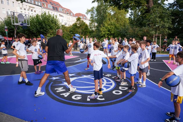 Eröffnung Basketball-Court Lietzenseepark - Orlando Magic Deutschland Sommer Tour 2026 Neu gestalteter Basketball-Court, aufgenommen zur Eröffnung am 25.08.2026 im Lietzenseepark, Berlin Berlin Lietzenseepark Berlin Deutschland