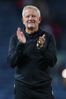 25th August 2026; Ewood Park, Blackburn, England; Carabao Cup Football, Blackburn Rovers versus Sheffield United; Chris Wilder manager of Sheffield United celebrates at the end of the game AidanxHunter