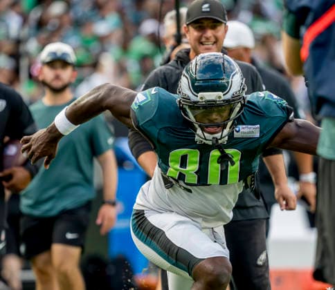 August 25, 2026, Philadelphia, Pa, USA: Philadelphia Eagles wide receiver Darius Cooper practices during the Philadelphia Eagles public practice at Lincoln Financial Field in Philadelphia, Pennsylvania on August 25, 2026. Cal Media NFL, American Football Herren, USA 2026: Philadelphia Eagles Public Practice AUG 25  - ZUMAcs17 20260825_faf_cs17_007 Copyright: xScottxSeriox