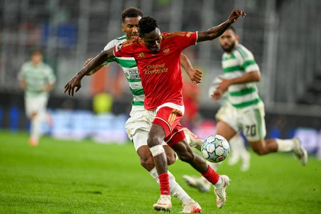 25.08.2025, Oberoesterreich Arena Linz, AUT, Champions League Play Off, LASK Linz (AUT) vs Celtic Glasgow FC (SCO), im Bild Moses Usor (LASK) Champions League Play Off, LASK Linz (AUT) vs Celtic Glasgow FC (SCO) in Linz, Austria on 2026 08 25 Linz Oberoesterreich Austria *** August 25, 2025, Oberoesterreich Arena Linz, AUT, Champions League Playoff, LASK Linz AUT vs. Celtic Glasgow FC SCO, pictured: Moses Usor, LASK Champions League Playoff, LASK Linz (AUT) vs. Celtic Glasgow FC (SCO) in Linz, Austria on August 25, 2026, Linz, Upper Austria, Austria