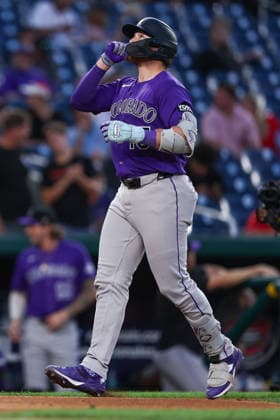 August 25, 2026, Washington D.C, District Of Columbia, United States: Washington, DC; Colorado Rockies catcher Hunter Goodman (15) celebrates his home run during the Major League Baseball game between the Washington Nationals and the Colorado Rockies at Nationals Park on Tuesday, August 25, 2026. The Rockies beat the Nationals 3-1. MLB, Baseball Herren, USA Colorado Rockies 3:1 Washington Nationals  - ZUMAp258 20260825_znp_p258_051 Copyright: xStevexPrakopex