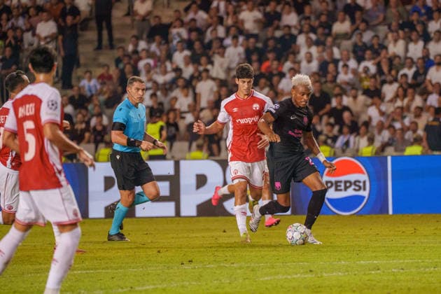 Joy-Lance Mickels seen during UEFA Champions League 26 27 4th qualifying round 2ed leg match between teams of Sabah FK and Hapoel Beer Sheva (Lukasz Germaniuk Ball Raw Images) Baku Tofiq Bahramov Stadium Azerbaijan Copyright: xLukaszxGermaniukx 250825WSZ-257