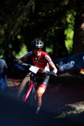 2026 UCI Mountain Bike World Championships Picture by Ed Sykes SWpix.com - 26 08 2026 - Cycling - 2026 UCI Mountain Bike World Championships - Val di Sole, Trentino, Italy - E-mountain bike (E-MTB) Cross Country - Women Elite - Tamara Wiedmann (Austria) Copyright: x xSWpix.comx(t axPhotographyxHubxLtd)xEdxSykes SWpix.comx SWP-3030-19399