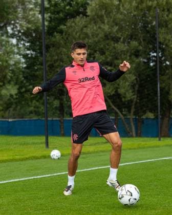 Vanja Dragojevic training ahead of tomorrow s UEFA Conference League qualifying match against Jablonec. Rangers Training - The Rangers Training Centre, Glasgow, Lanarkshire, Scotland, UK - 26 Aug 2026Glasgow The Rangers Training Centre Lanarkshire United Kingdom  Copyright: xO Rourke RangersxFC Shutterstockx 17117524i