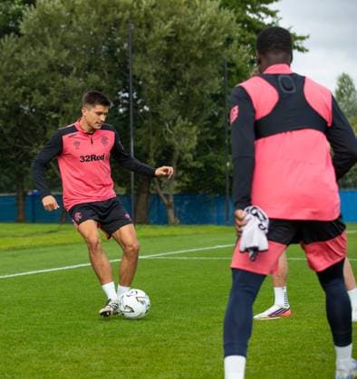 Vanja Dragojevic training ahead of tomorrow s UEFA Conference League qualifying match against Jablonec. Rangers Training - The Rangers Training Centre, Glasgow, Lanarkshire, Scotland, UK - 26 Aug 2026Glasgow The Rangers Training Centre Lanarkshire United Kingdom  Copyright: xO Rourke RangersxFC Shutterstockx 17117524k