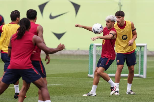 August 26, 2026, Sant Joan Despi, Barcelona, Spain: Pedri and Pau Cubarsi during the training day of FC Barcelona, Barca ahead the Spanish League, Laliga EA Sports, football match against Athletic Club at Ciudad Esportiva Joan Gamper on August 26, 2026 in Sant Joan Despi, Barcelona, Spain. FC Barcelona Training And press conference, PK, Pressekonferenz - LaLiga EA Sports  - ZUMAa181 20260826_zaa_a181_003 Copyright: xJavierxBorregox