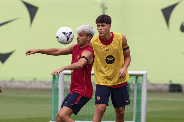 August 26, 2026, Sant Joan Despi, Barcelona, Spain: Pedri and Pau Cubarsi during the training day of FC Barcelona, Barca ahead the Spanish League, Laliga EA Sports, football match against Athletic Club at Ciudad Esportiva Joan Gamper on August 26, 2026 in Sant Joan Despi, Barcelona, Spain. FC Barcelona Training And press conference, PK, Pressekonferenz - LaLiga EA Sports  - ZUMAa181 20260826_zaa_a181_006 Copyright: xJavierxBorregox